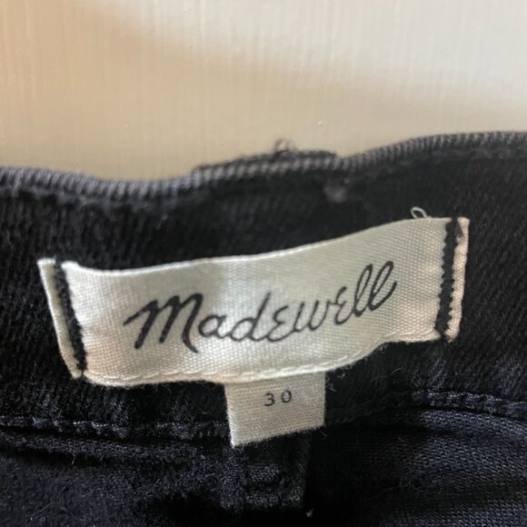 Madewell Step Hem‎ Jean Skirt Washed Black Distressed Denim Preppy Mini Size 30 - Picture 4 of 8